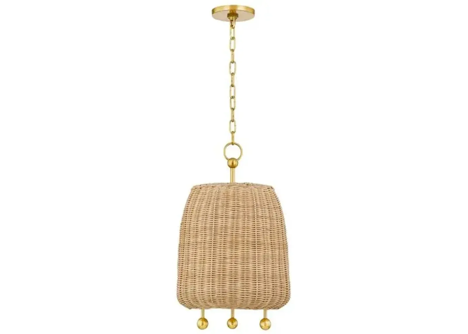 Mariam Rattan Pendant - Aged Brass - Gold