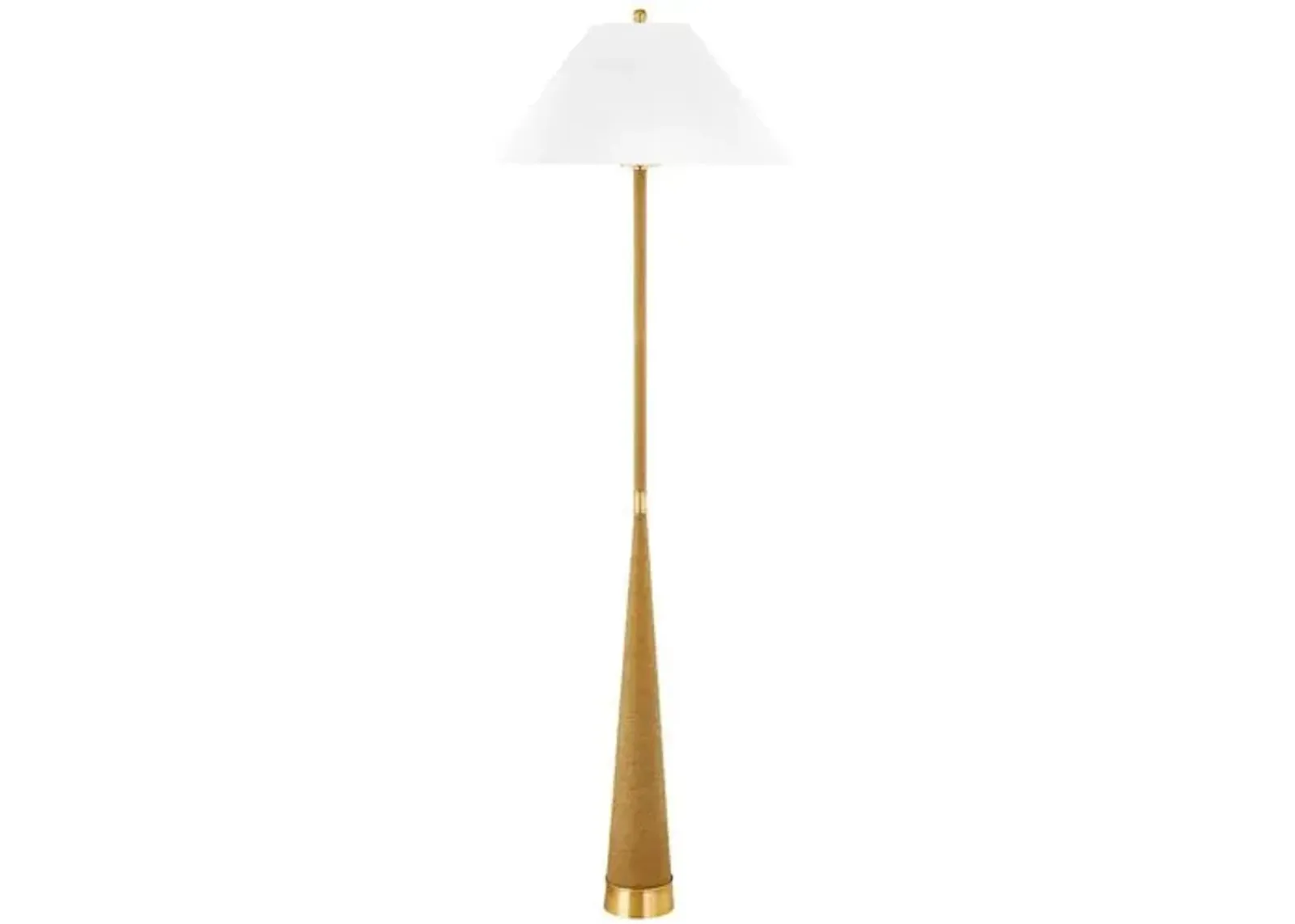 Maxton 64" Raffia Floor Lamp - Aged Brass