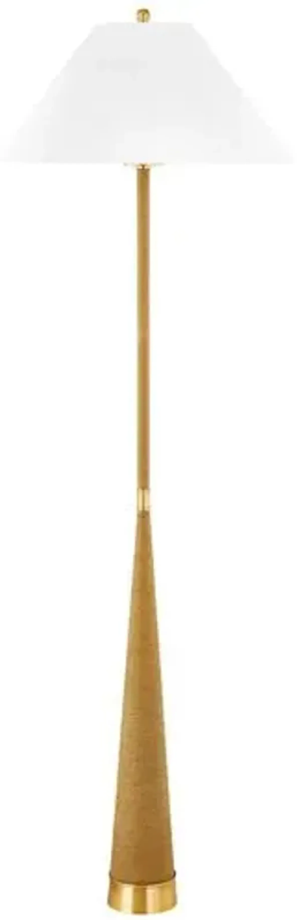 Maxton 64" Raffia Floor Lamp - Natural/Aged Brass