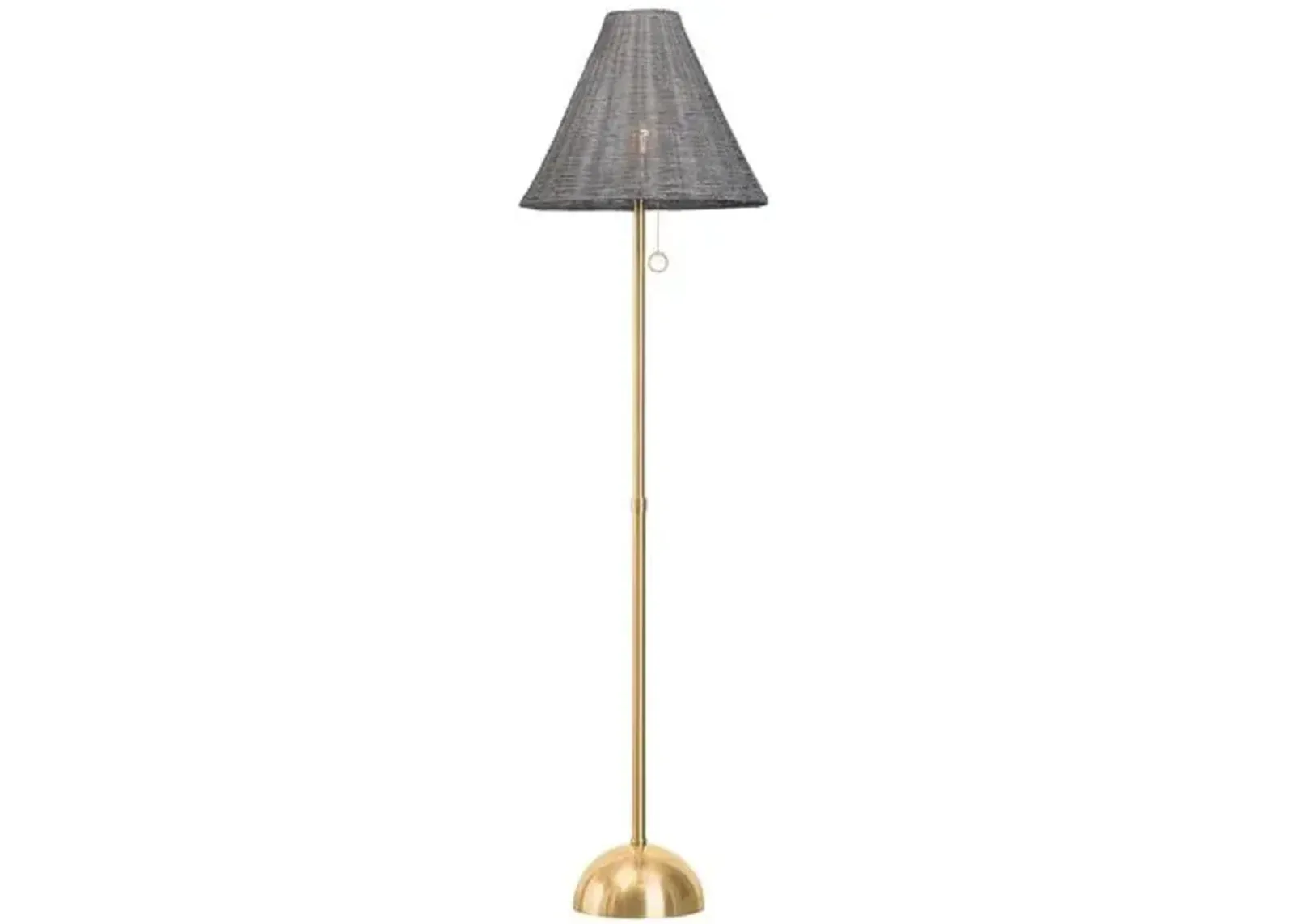 Nia 66.5" Wicker Floor Lamp - Grey/Aged Brass