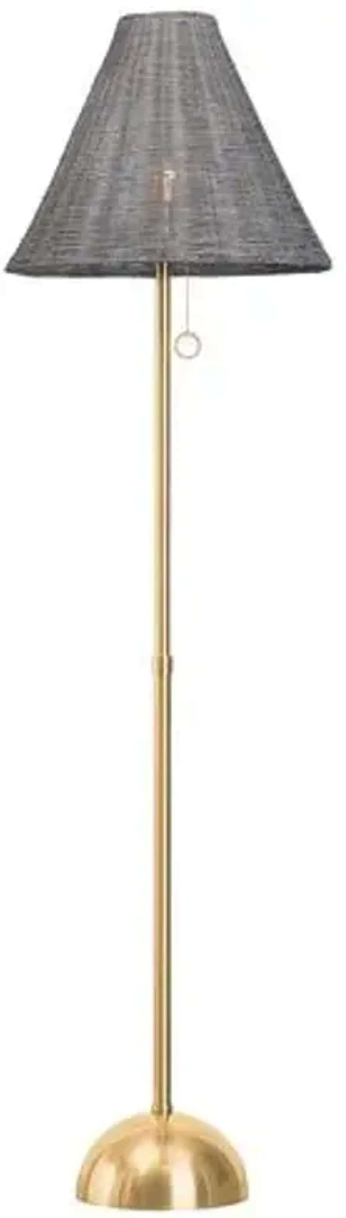 Nia 66.5" Wicker Floor Lamp - Aged Brass