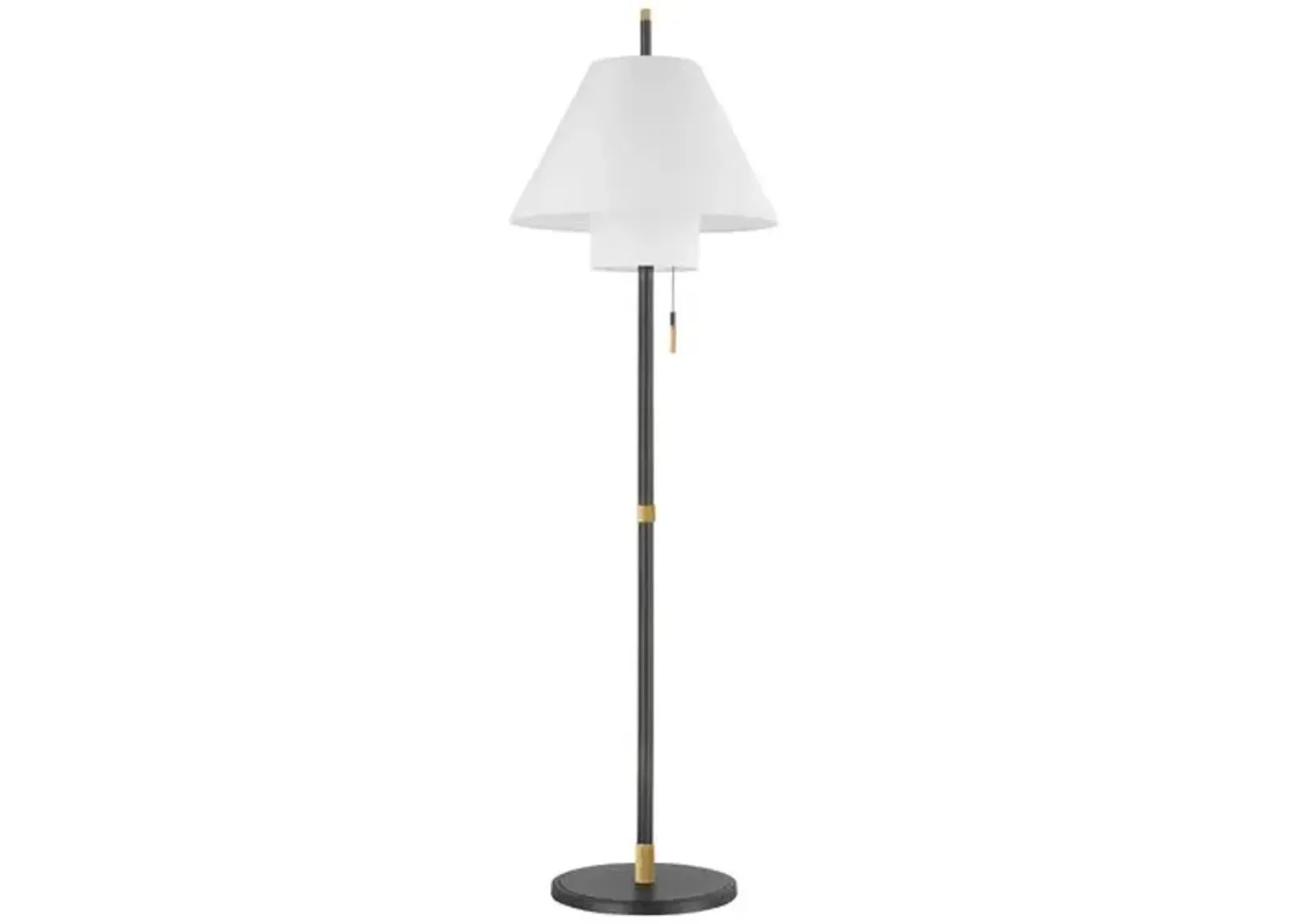 Glenmoore Floor Lamp - Black/Belgian Linen