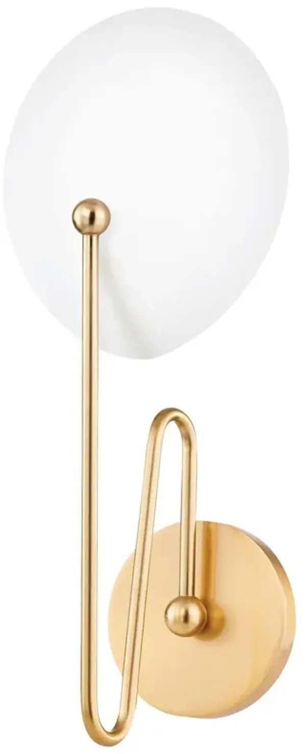 Hattie 17" Wall Sconce - Aged Brass/Textured White - Tali Roth for Mitzi
