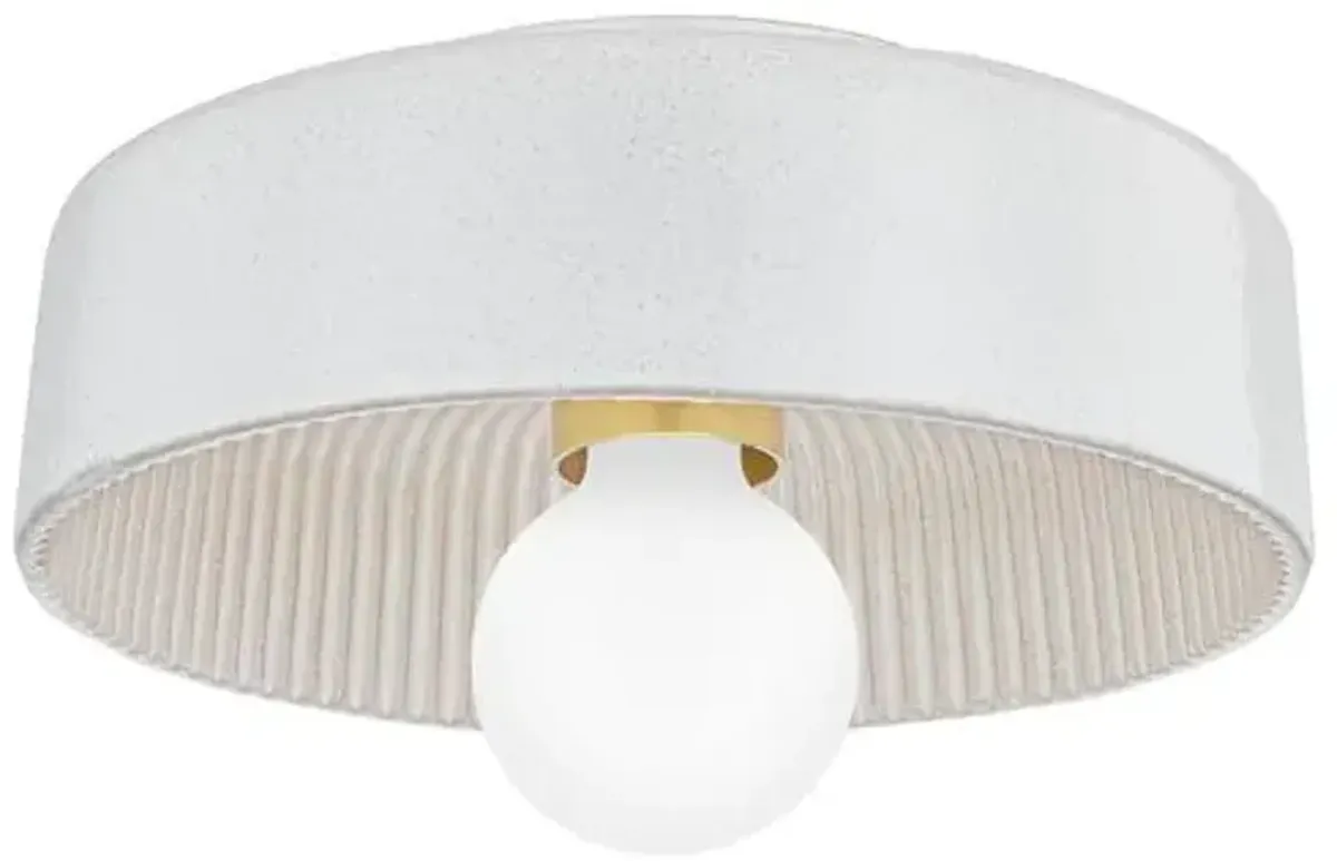 Ray 6" Flush Mount - Aged Brass/ Ceramic Reactive White