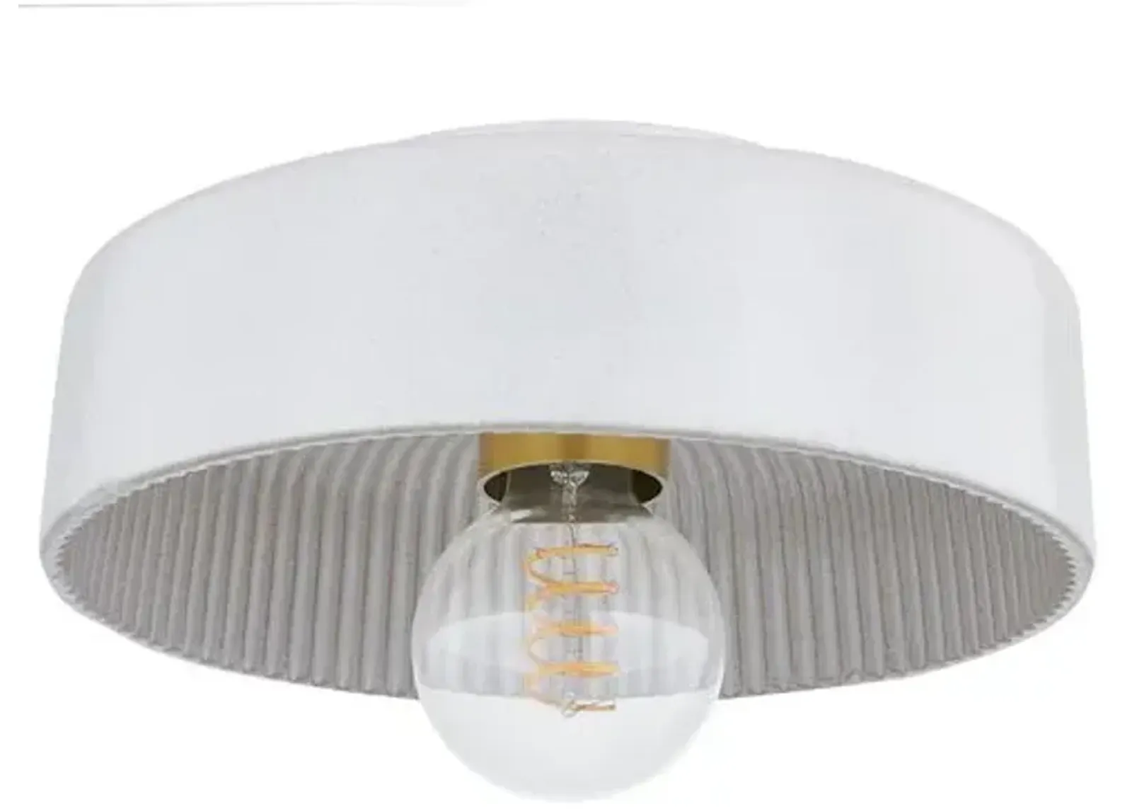 Ray 6" Ceramic Flush Mount - Brass/Reactive White