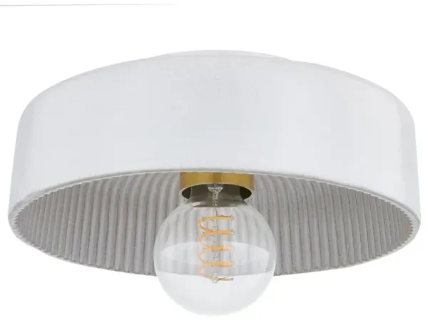 Ray 6" Ceramic Flush Mount - Brass/Reactive White