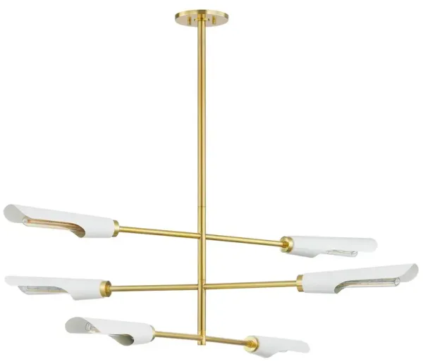 Harperrose 15.5" Chandelier - Aged Brass/Soft White