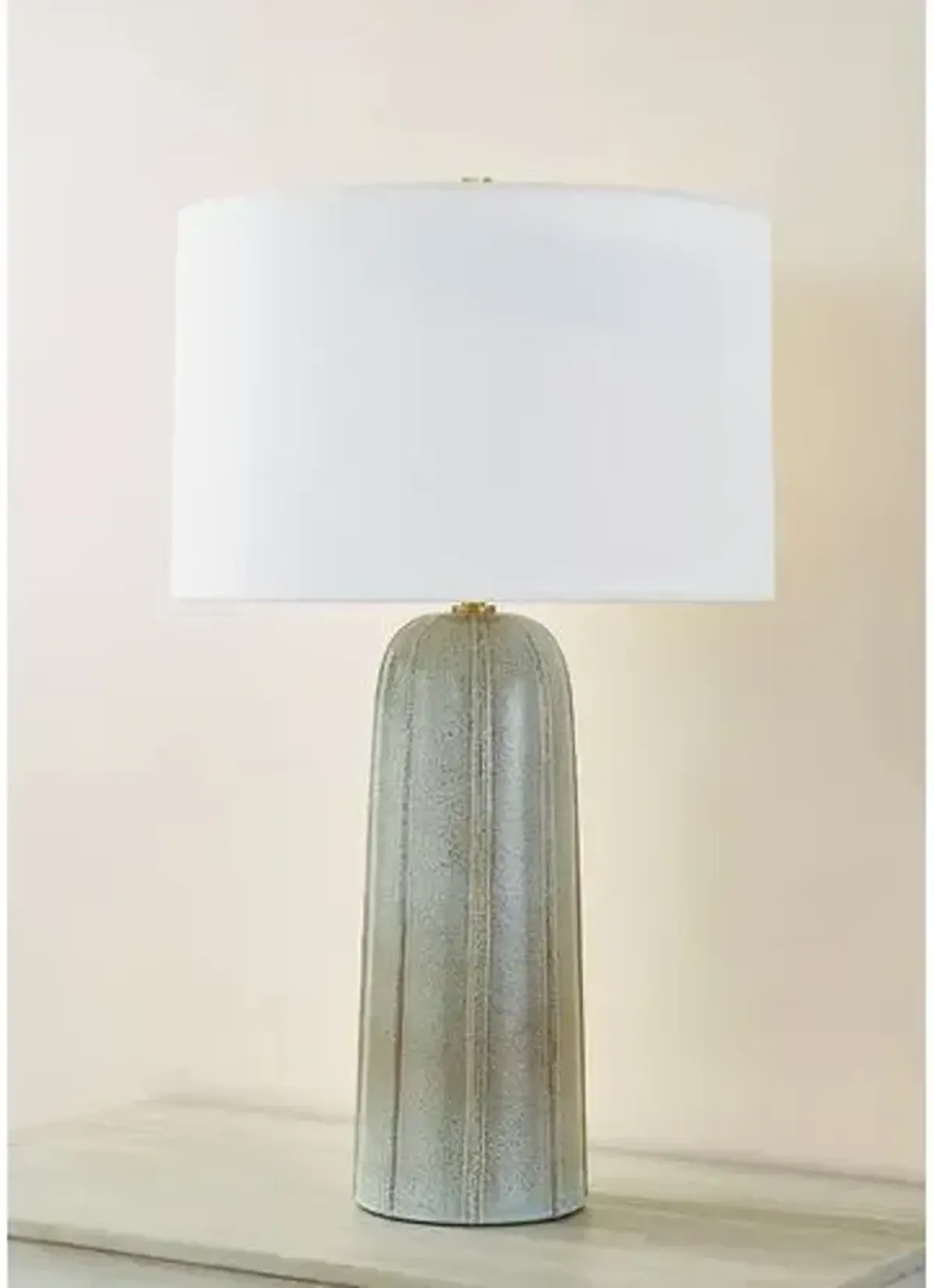 Kel 26" Table Lamp - Aged Brass/ Ceramic Reactive Ash - Gray