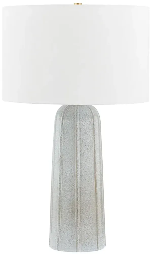 Kel 26" Table Lamp - Aged Brass/ Ceramic Reactive Ash - Gray