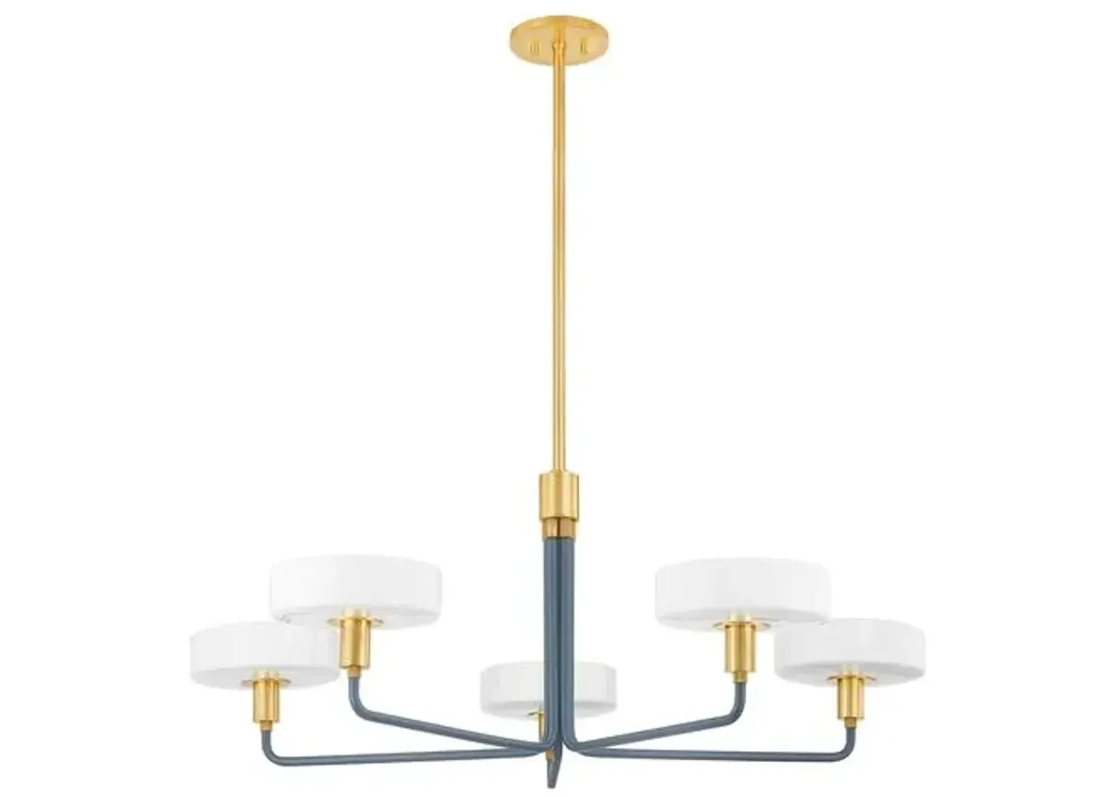 Aston Chandelier - Aged Brass/Slate Blue - Zoe Feldman for Mitzi