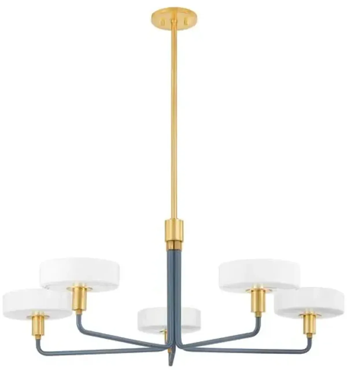 Aston Chandelier - Aged Brass/Slate Blue - Zoe Feldman for Mitzi