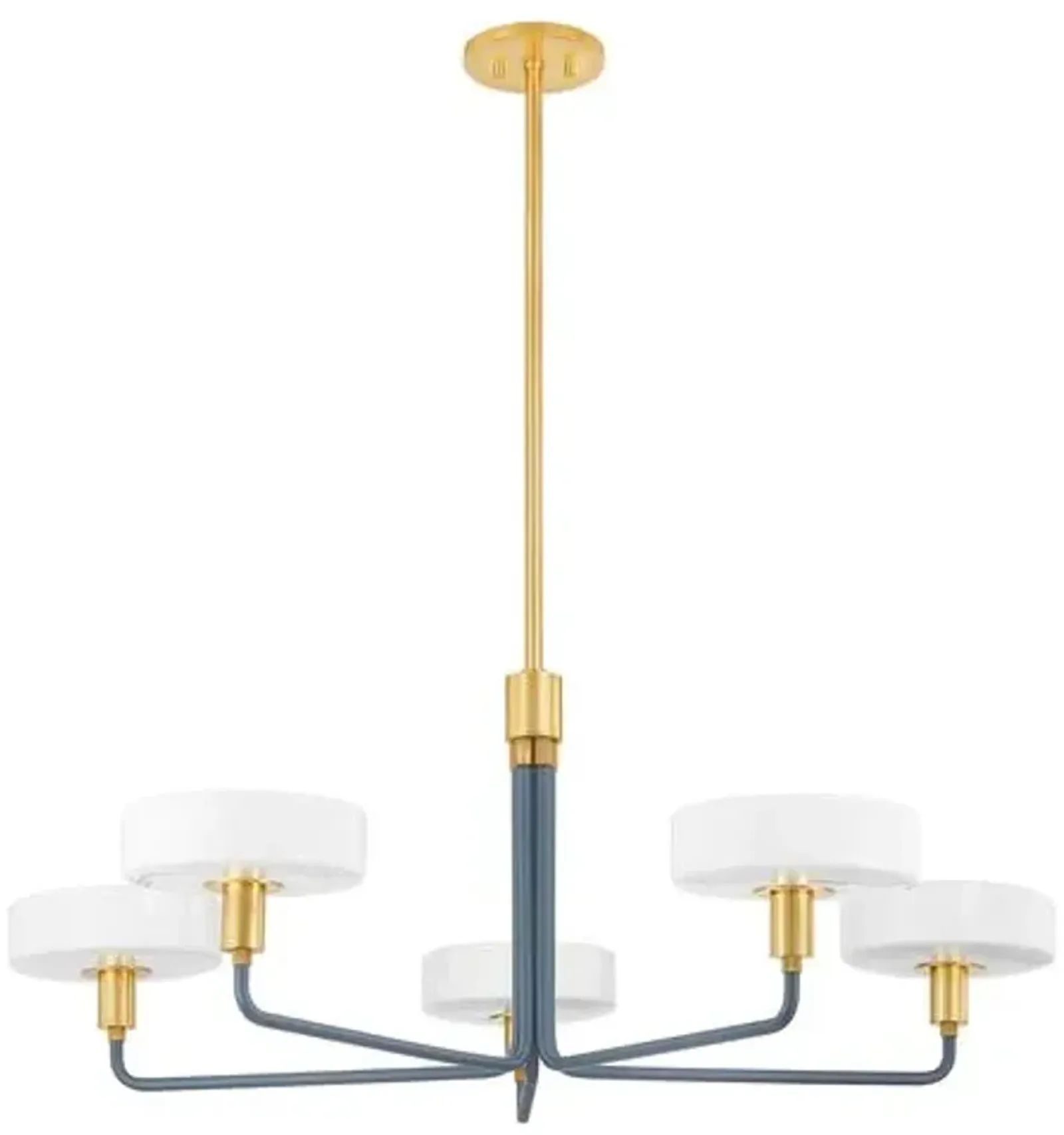 Aston Chandelier - Aged Brass/Slate Blue - Zoe Feldman for Mitzi