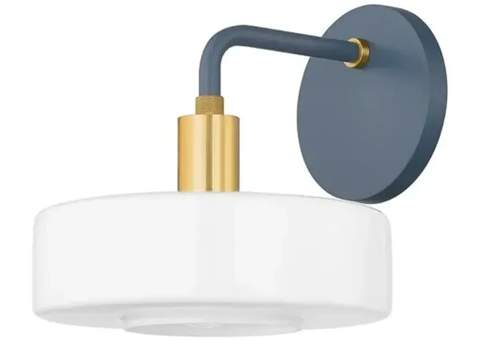 Aston 7.75" Wall Sconce - Aged Brass/Slate Blue - Zoe Feldman for Mitzi