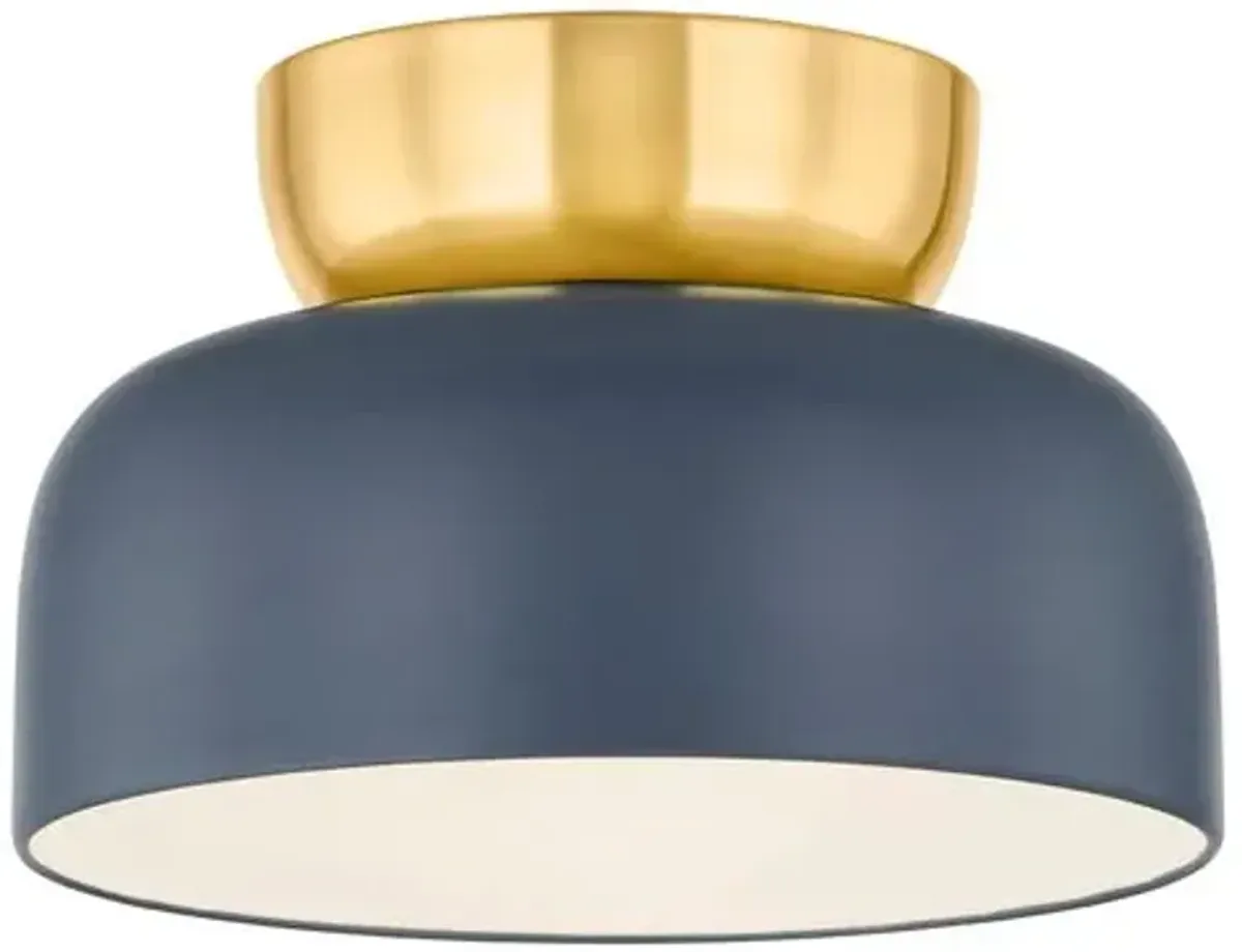 Batya Flush Mount - Aged Brass/Slate Blue - Zoe Feldman for Mitzi