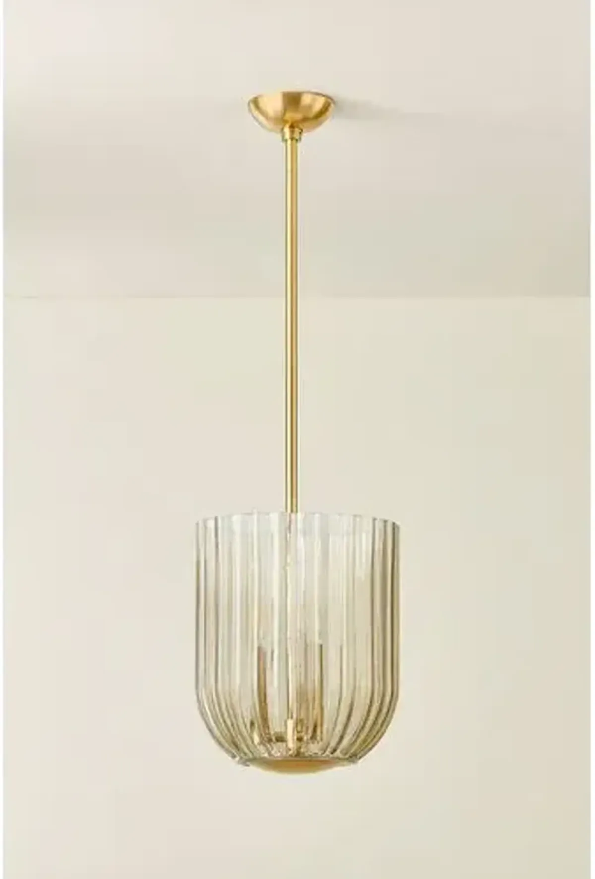 Cece Fluted Glass Lantern - Champagne/Aged Brass - Zoe Feldman for Mitzi - Gold