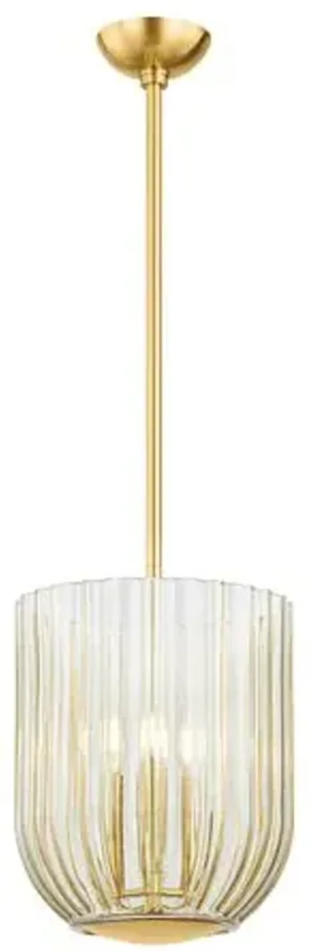 Cece Fluted Glass Lantern - Champagne/Aged Brass - Zoe Feldman for Mitzi - Gold