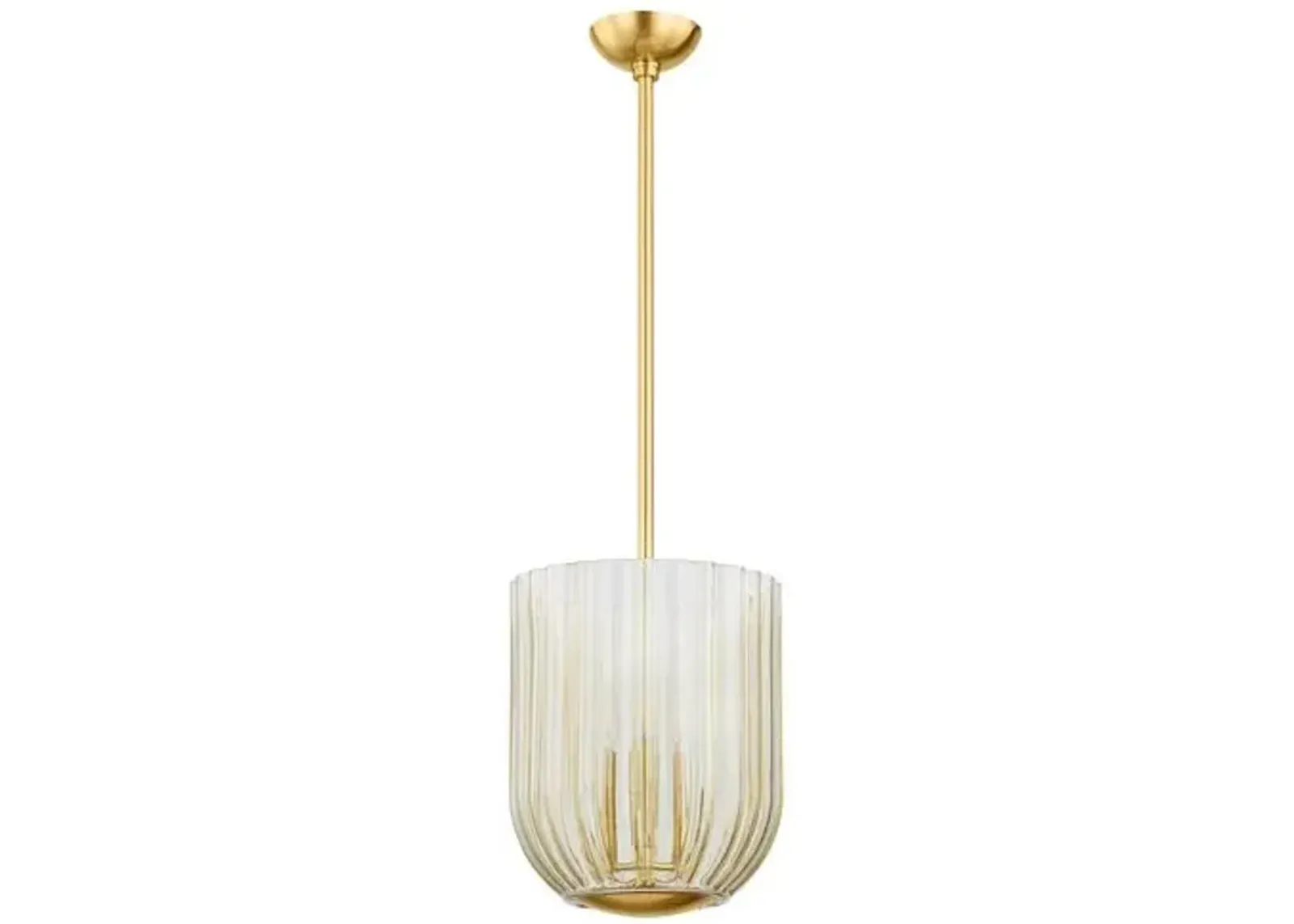 Cece Fluted Glass Lantern - Champagne/Aged Brass - Zoe Feldman for Mitzi - Gold