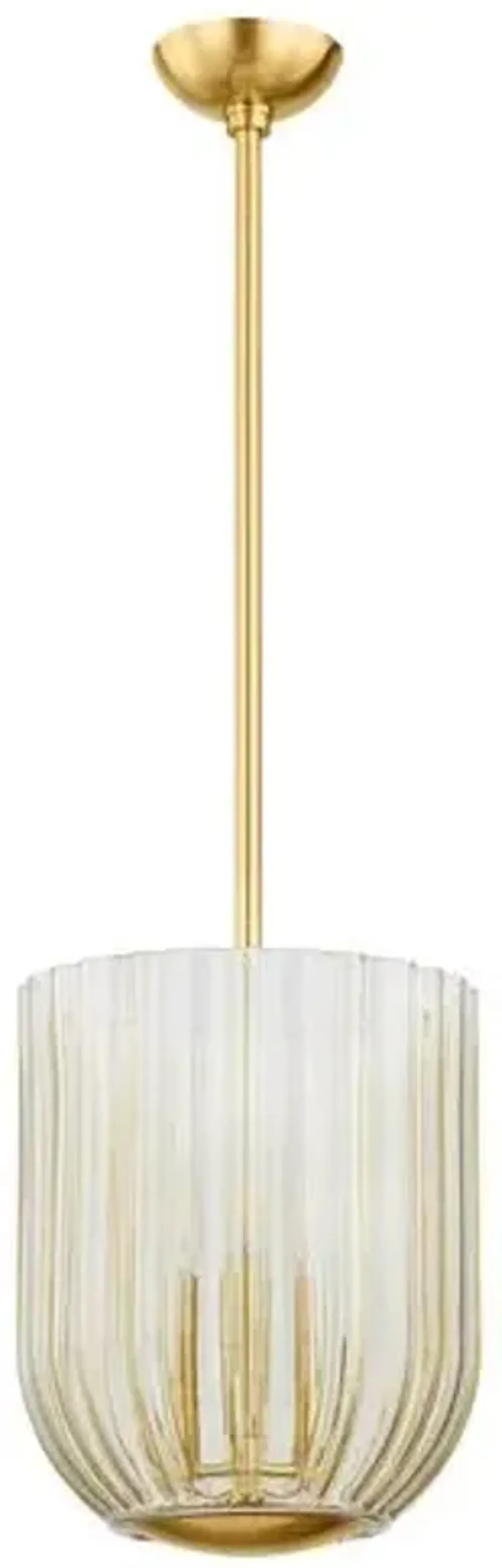 Cece Fluted Glass Lantern - Champagne/Aged Brass - Zoe Feldman for Mitzi - Gold