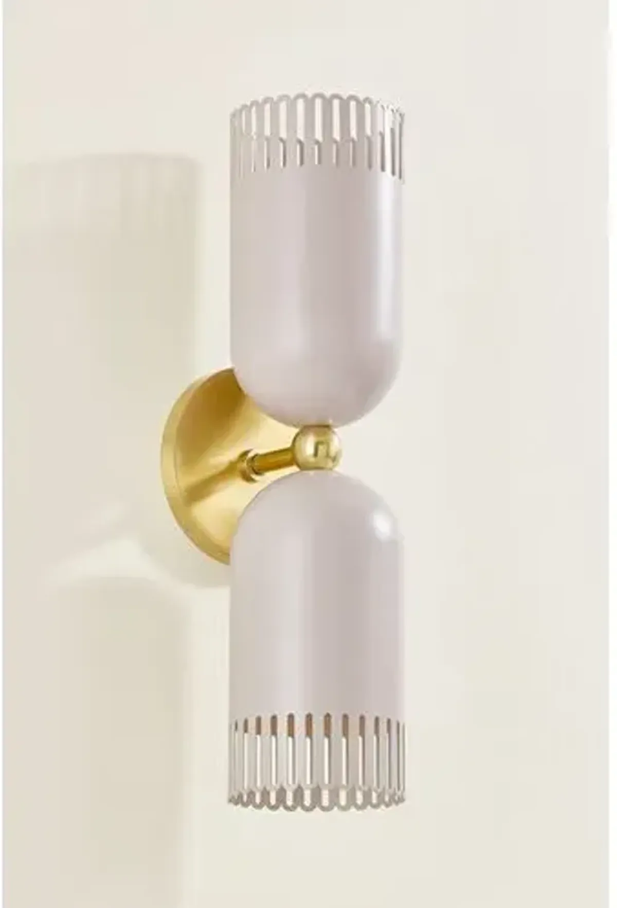 Liba 2-Light Wall Sconce - Aged Brass/Soft Peignoir - Zoe Feldman for Mitzi - Pink