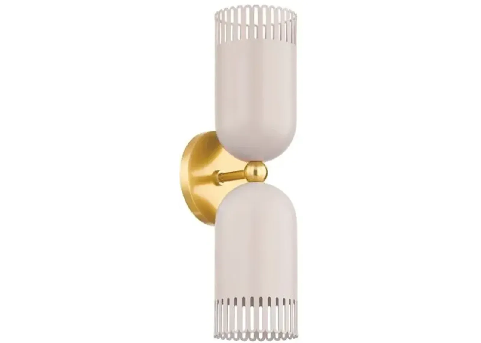 Liba 2-Light Wall Sconce - Aged Brass/Soft Peignoir - Zoe Feldman for Mitzi - Pink