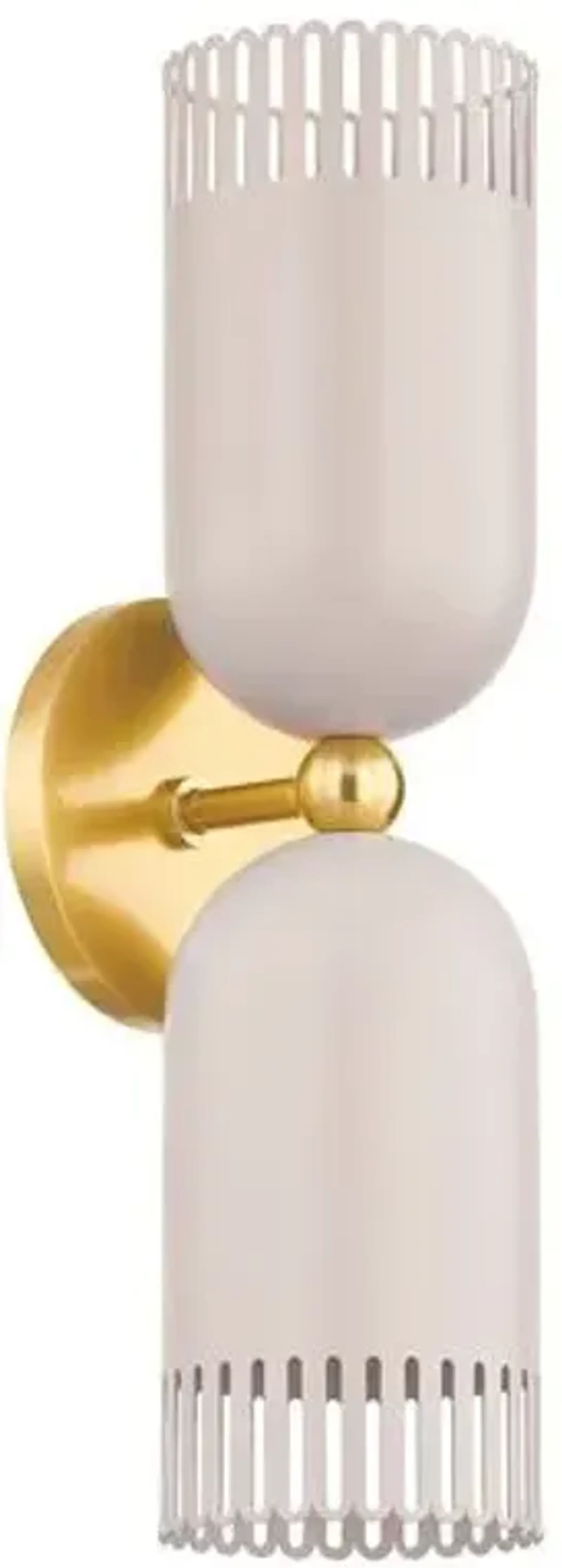 Liba 2-Light Wall Sconce - Aged Brass/Soft Peignoir - Zoe Feldman for Mitzi - Pink