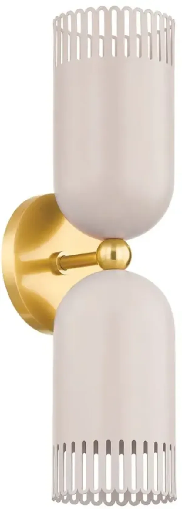 Liba 2-Light Wall Sconce - Aged Brass/Soft Peignoir - Zoe Feldman for Mitzi - Pink