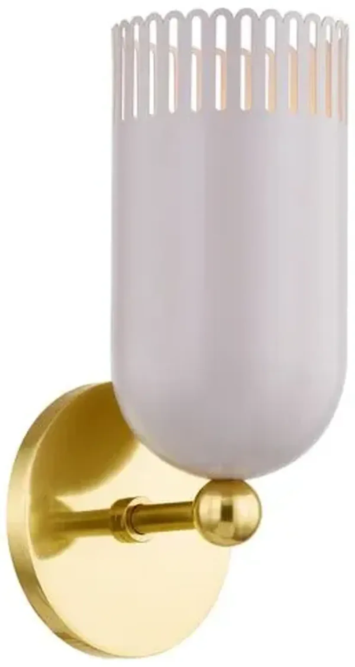 Liba 1-Light Wall Sconce - Aged Brass/Soft Peignoir - Zoe Feldman for Mitzi - Pink