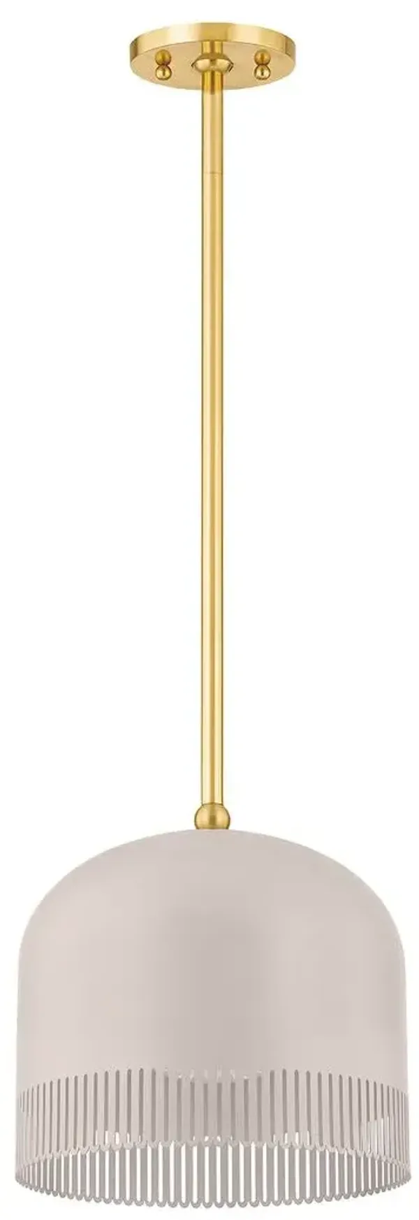 Liba Pendant - Aged Brass/Soft Peignoir - Zoe Feldman for Mitzi - Pink