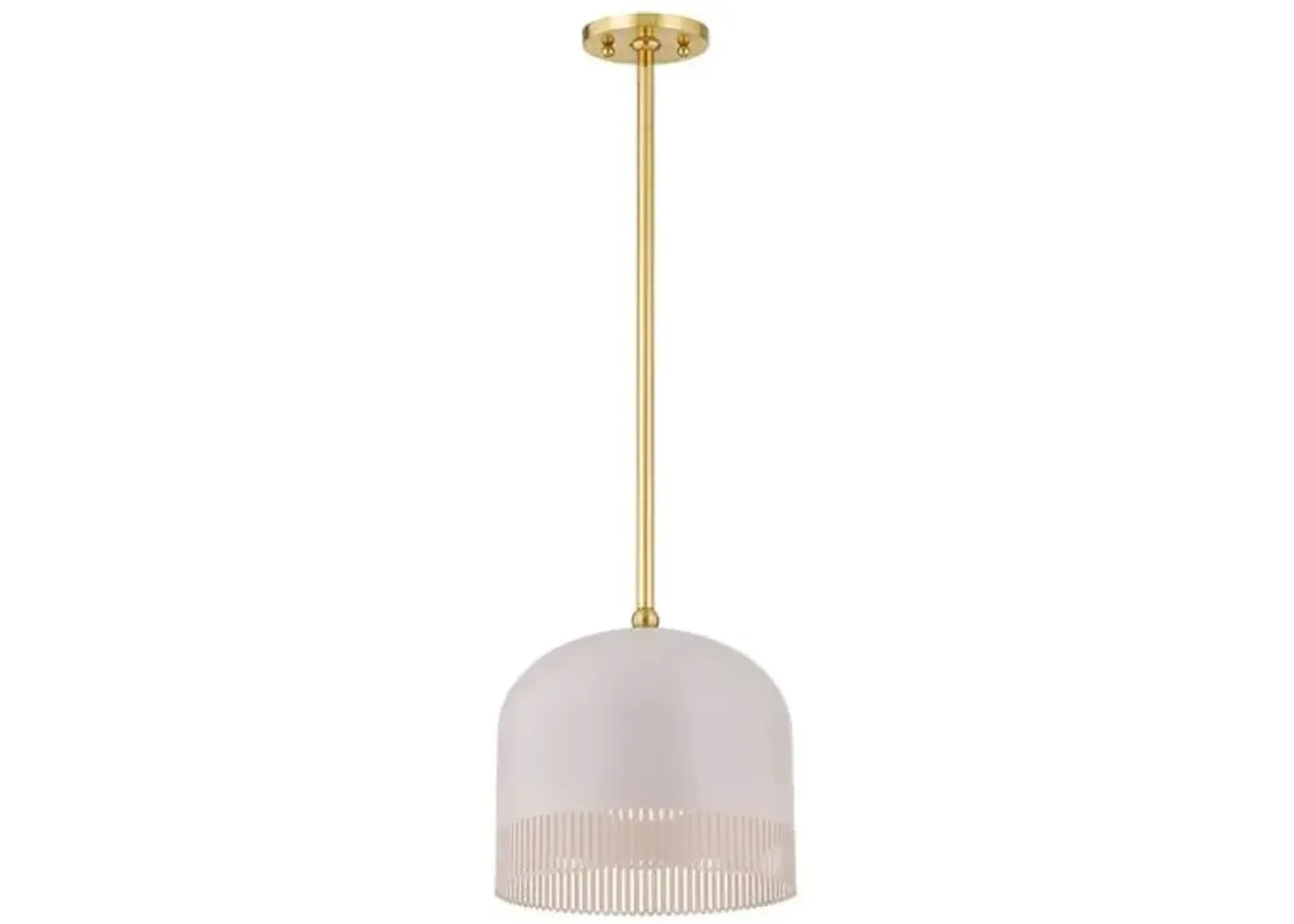 Liba Pendant - Aged Brass/Soft Peignoir - Zoe Feldman for Mitzi - Pink