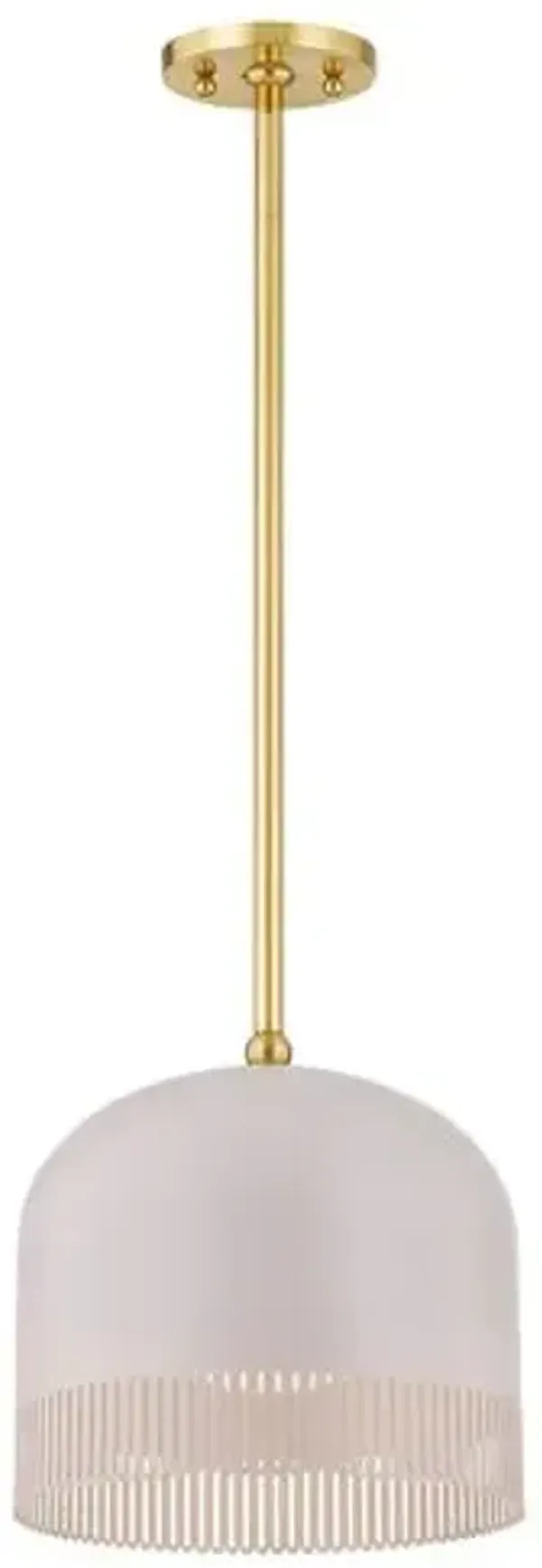 Liba Pendant - Aged Brass/Soft Peignoir - Zoe Feldman for Mitzi - Pink