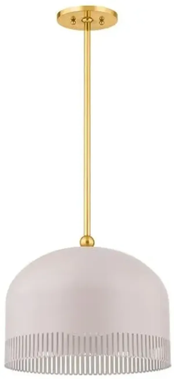 Liba Pendant - Aged Brass/Soft Peignoir - Zoe Feldman for Mitzi - Pink
