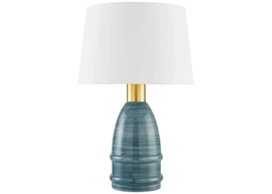 Tenley 26" Table Lamp - Aged Brass/Ceramic Inchyra Blue - Zoe Feldman for Mitzi