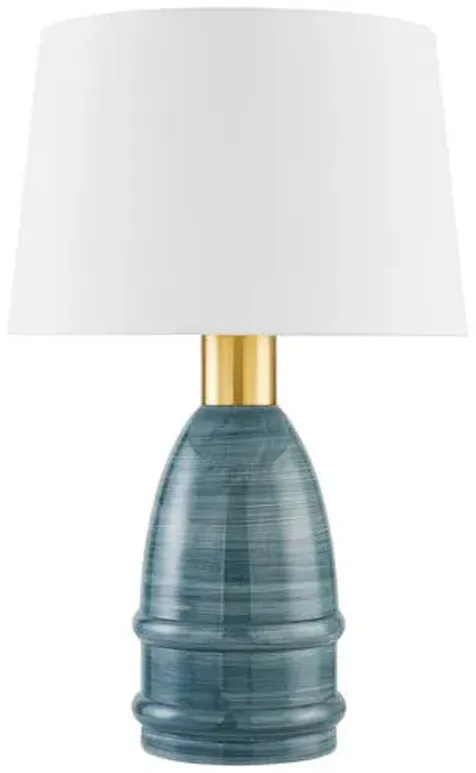 Tenley 26" Table Lamp - Aged Brass/Ceramic Inchyra Blue - Zoe Feldman for Mitzi