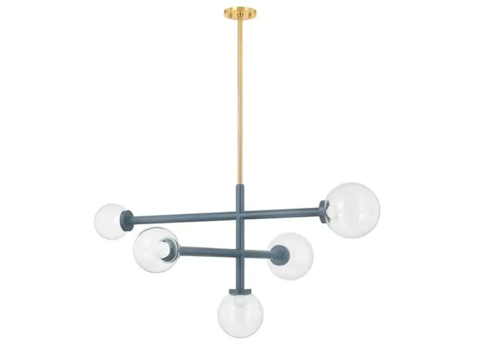 Sia 21" Chandelier - Aged Brass/Slate Blue - Zoe Feldman for Mitzi