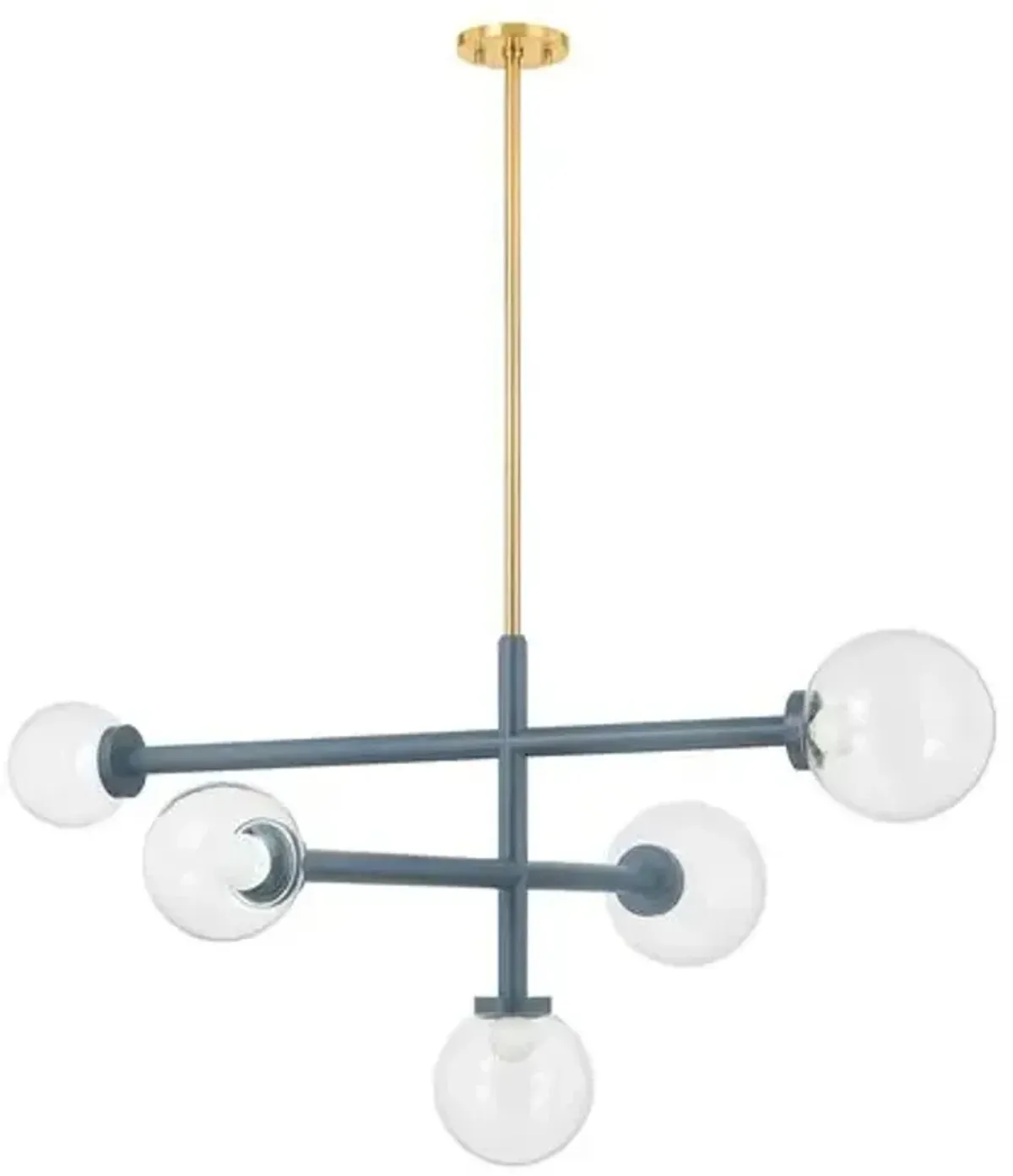 Sia 21" Chandelier - Aged Brass/Slate Blue - Zoe Feldman for Mitzi