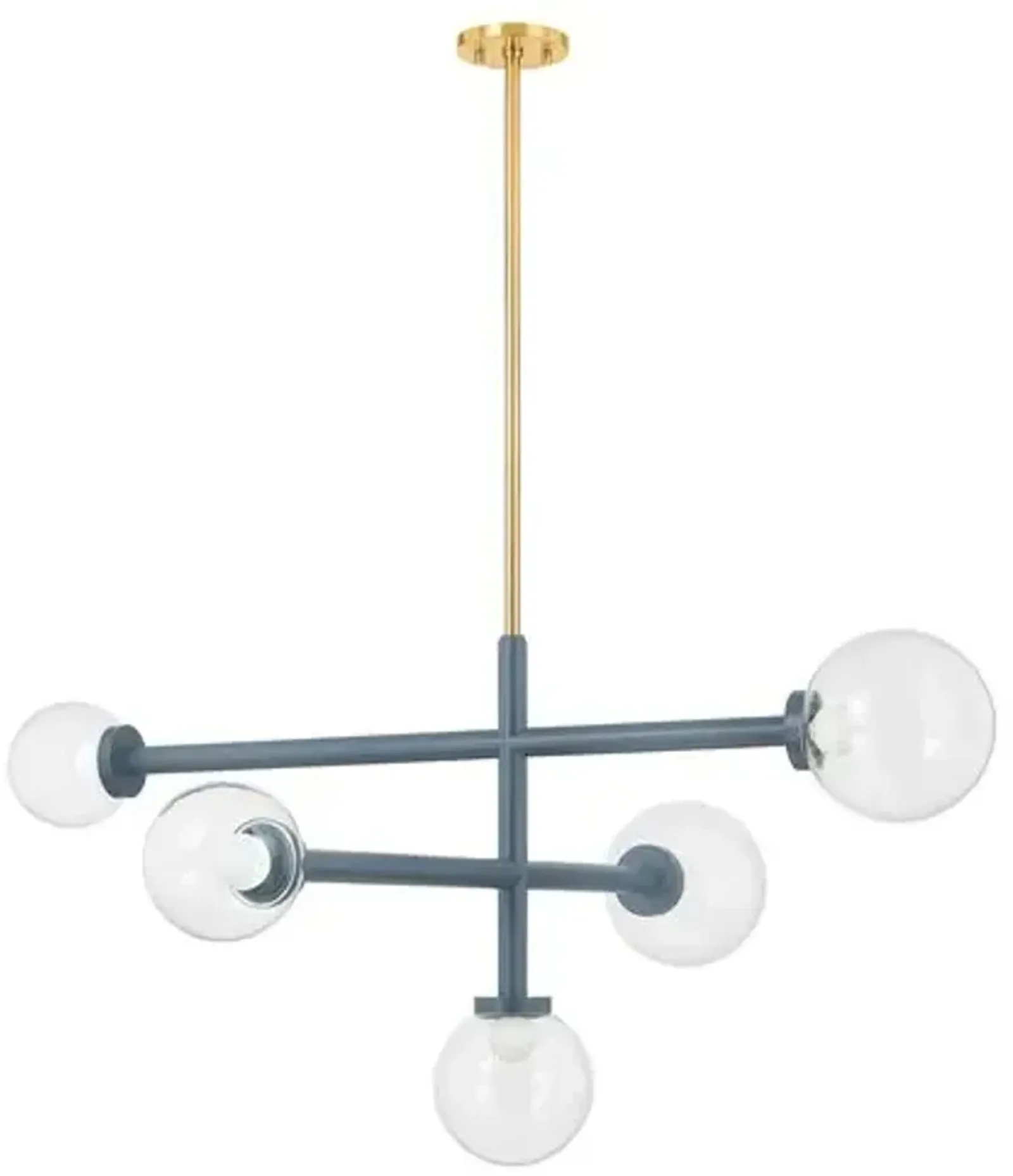 Sia 21" Chandelier - Aged Brass/Slate Blue - Zoe Feldman for Mitzi