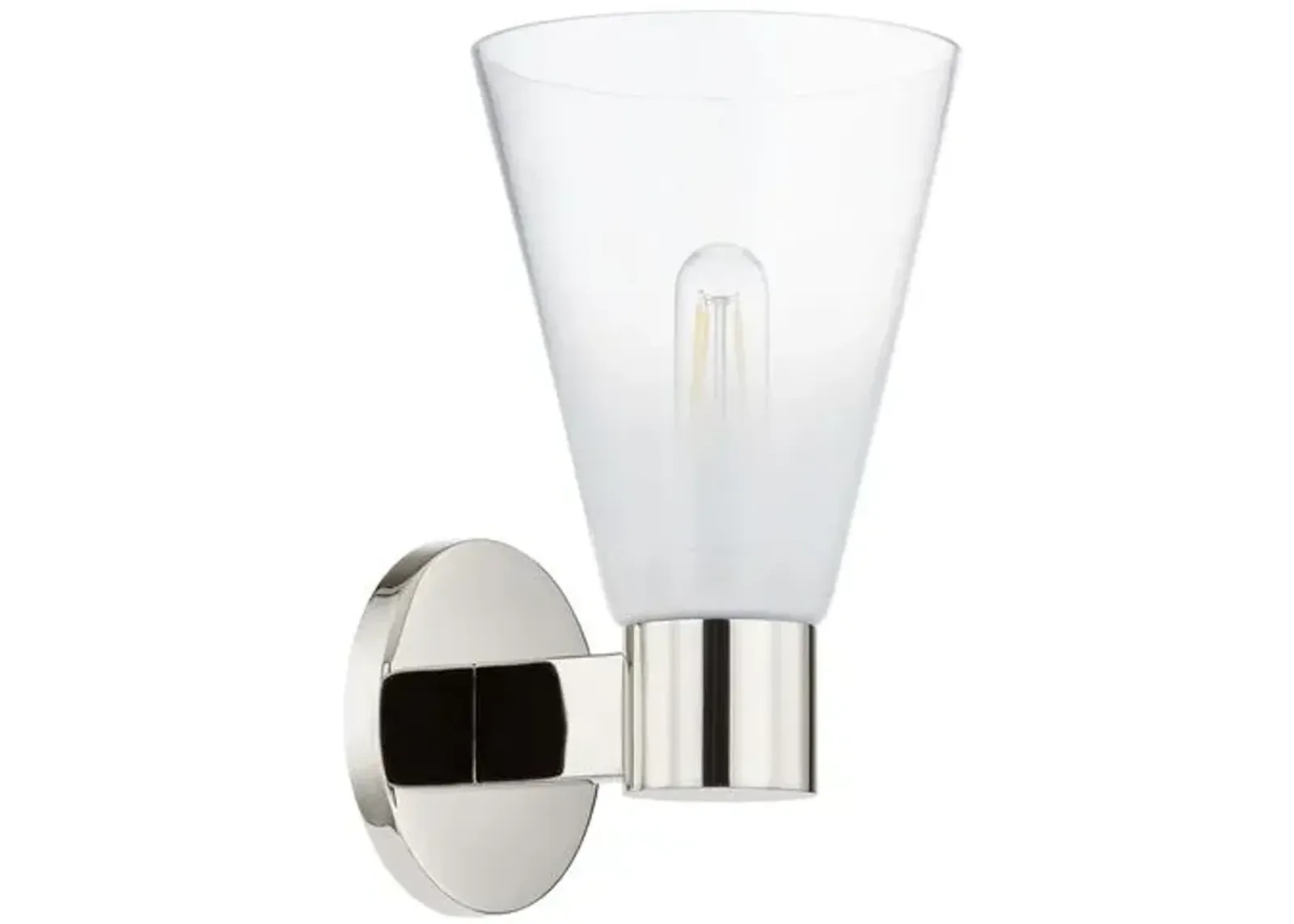 Kira 1-Light Glass Wall Sconce - Silver