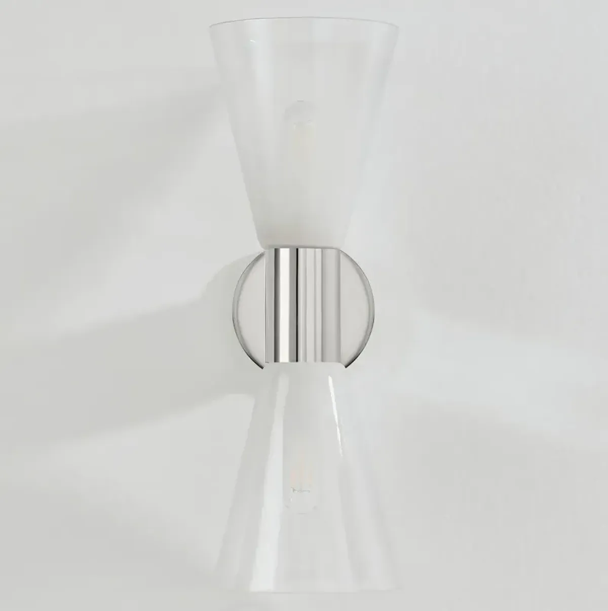 Kira 2-Light Glass Wall Sconce - Silver