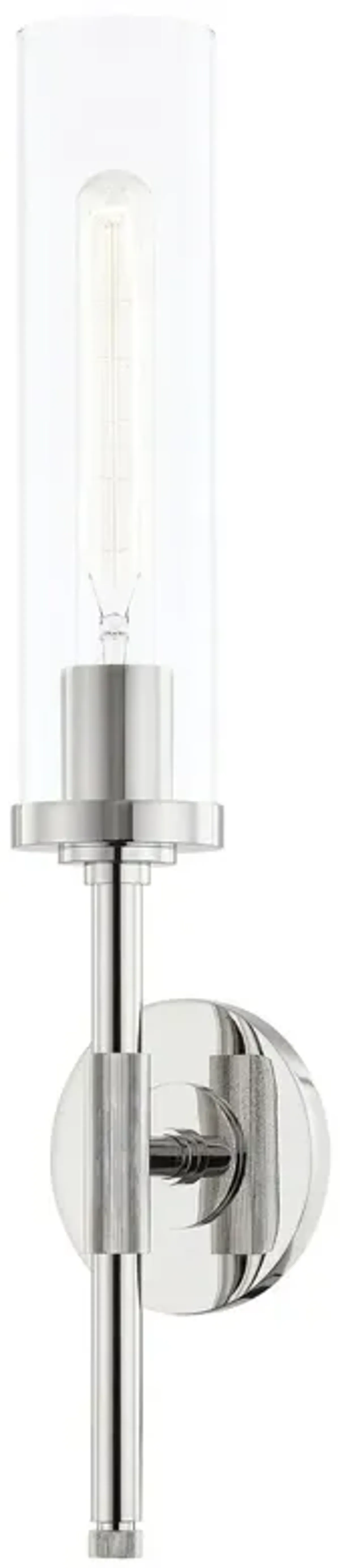 Parker Glass Wall Sconce - Silver