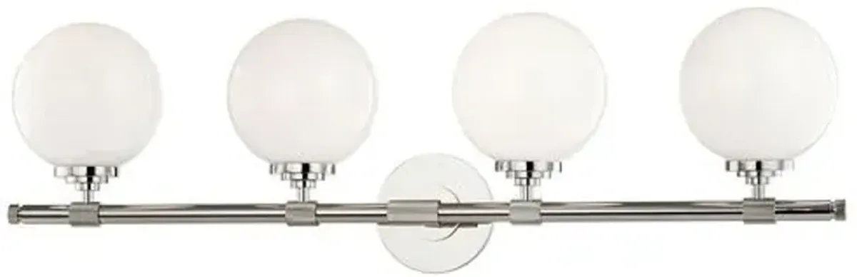 Parker 4-Light Bath and Vanity Wall Sconce - Silver