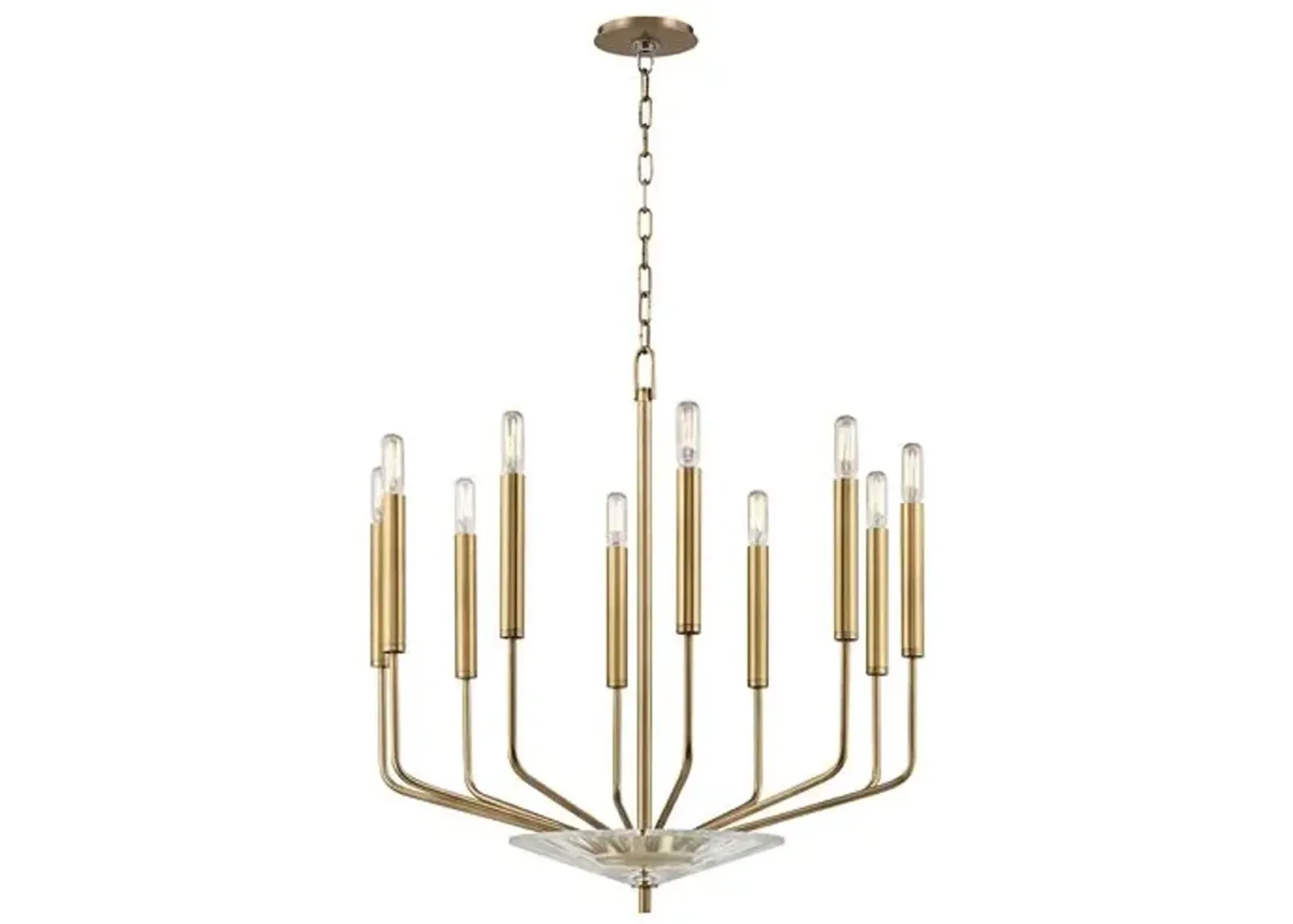 Lyra 10-Light Chandelier - Aged Brass - Gold