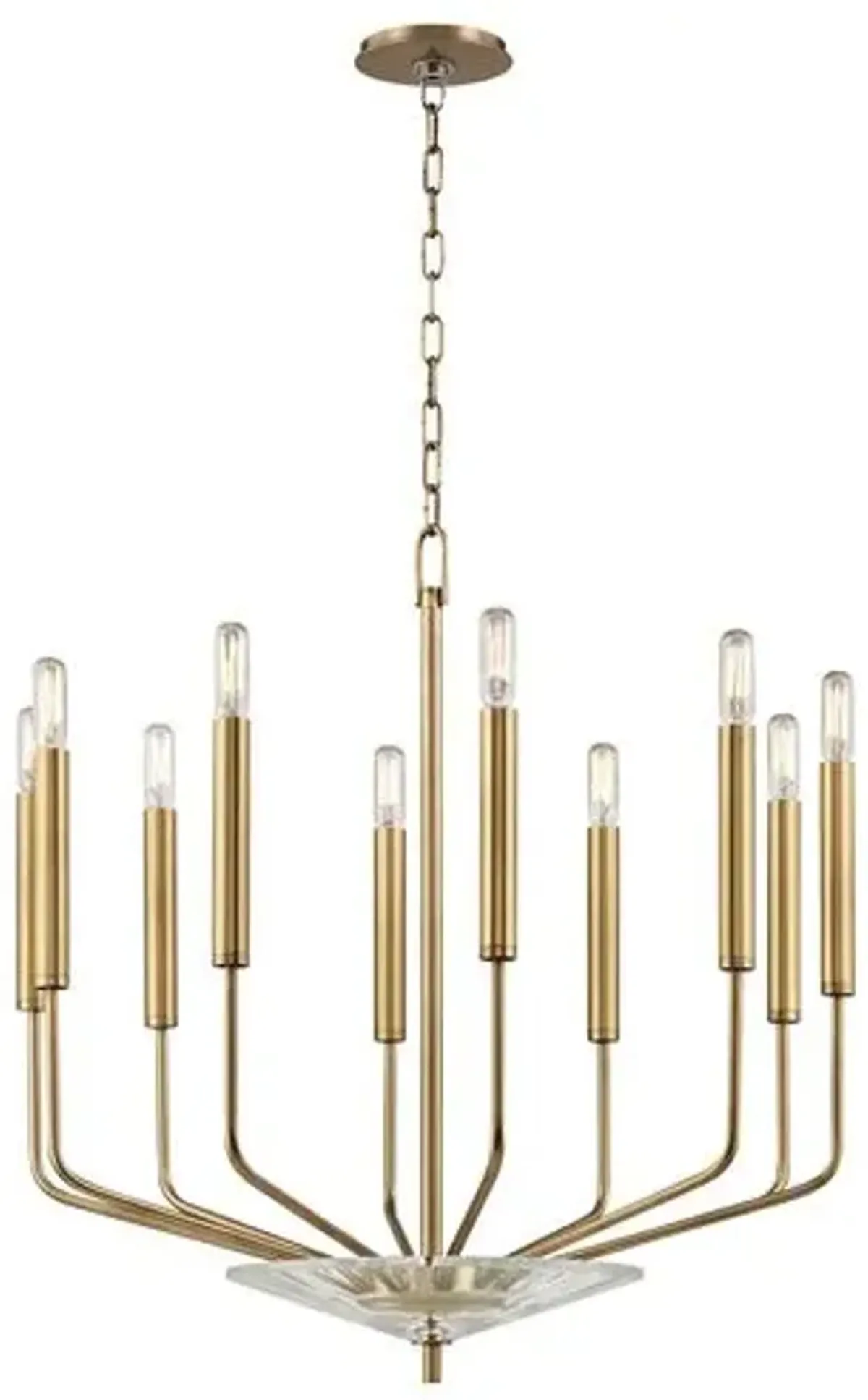 Lyra 10-Light Chandelier - Aged Brass - Gold