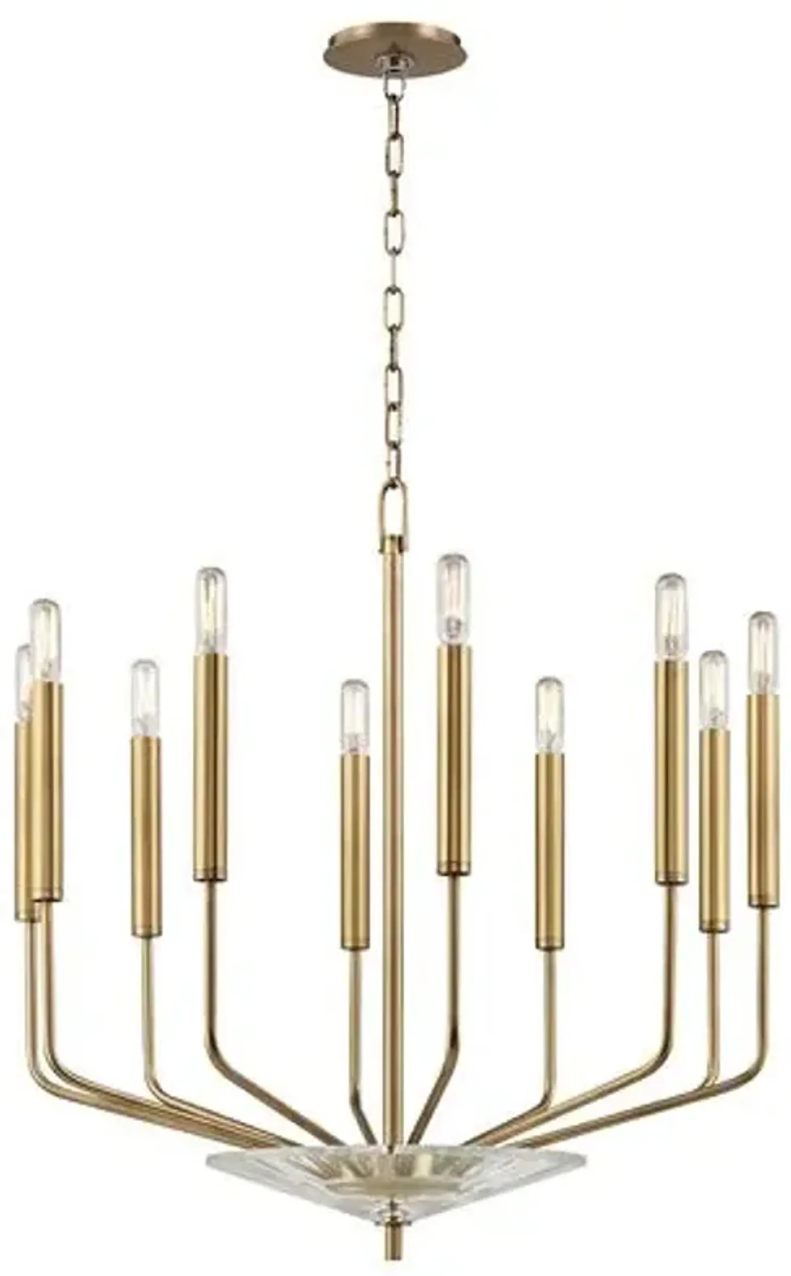 Lyra Chandelier - Aged Brass - Gold