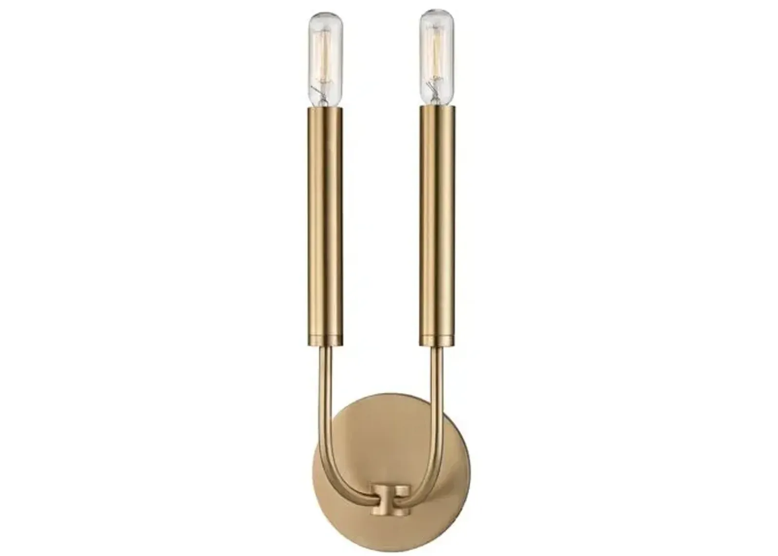 Lyra 15.75" 2-Light Wall Sconce - Aged Brass - Gold