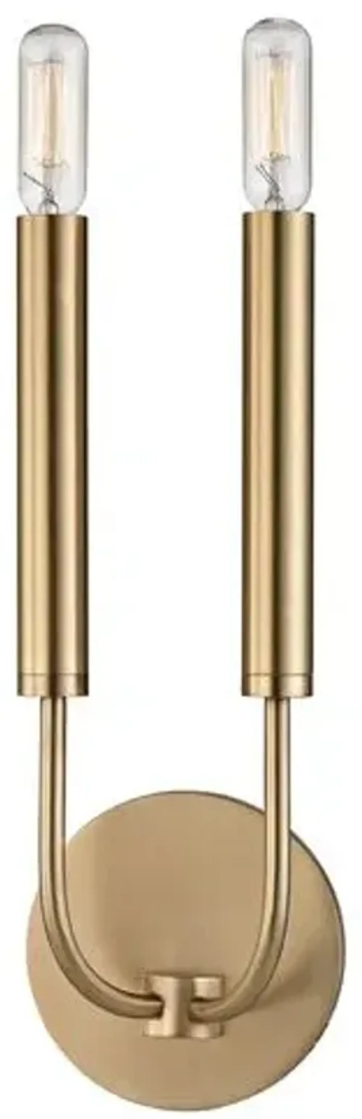 Lyra 15.75" 2-Light Wall Sconce - Aged Brass - Gold