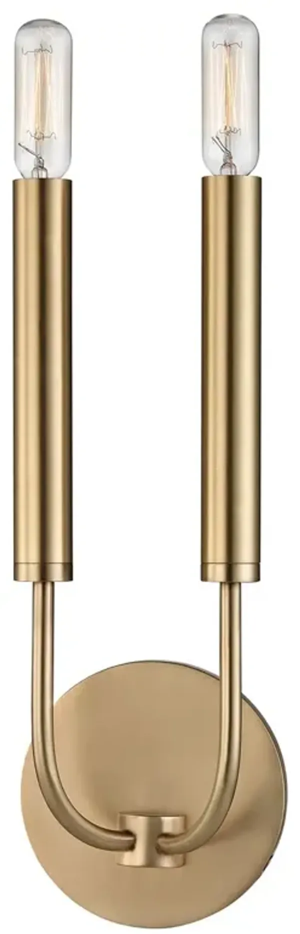 Lyra 15.75" 2-Light Wall Sconce - Aged Brass - Gold