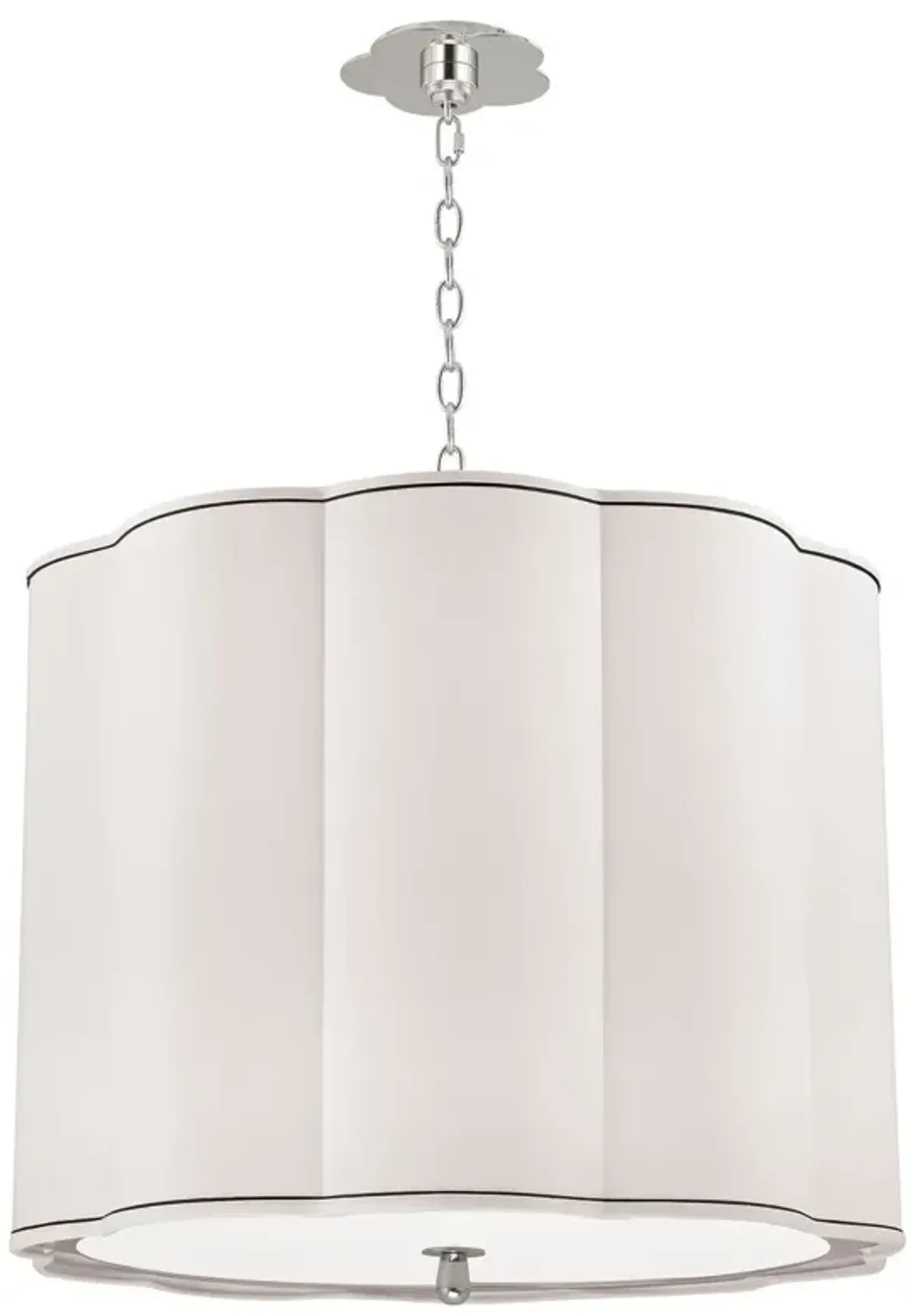 Tristian 22" Scallop Shade Chandelier - Silver