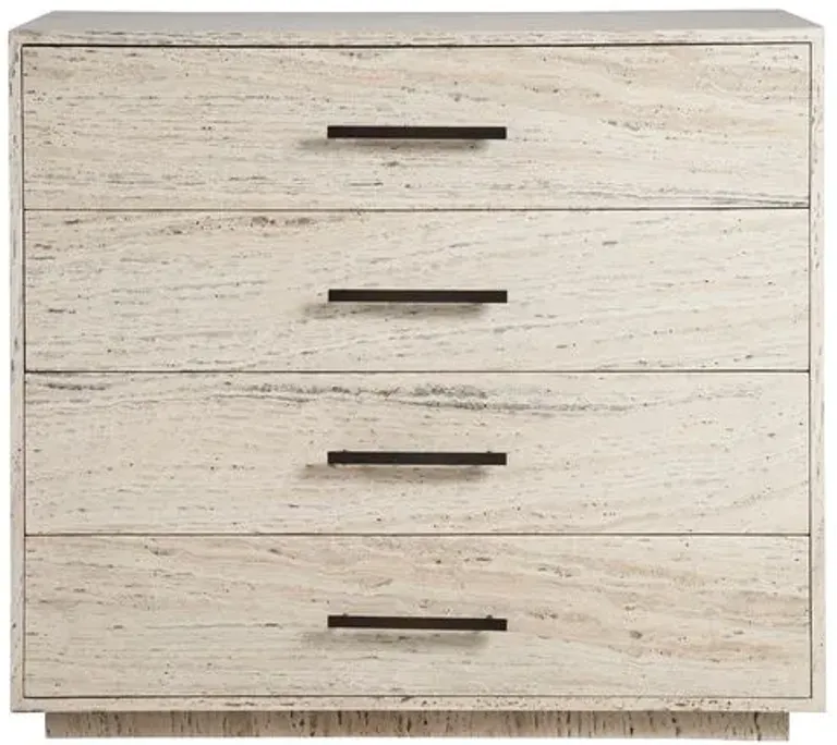 Zora 4-Drawer Chest - White Travertine