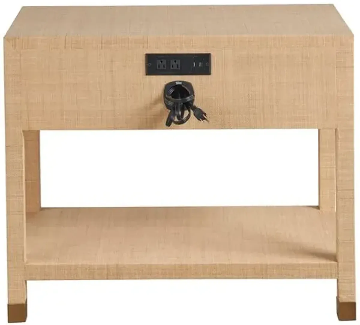 Zander 1-Drawer Nightstand - Natural Raffia