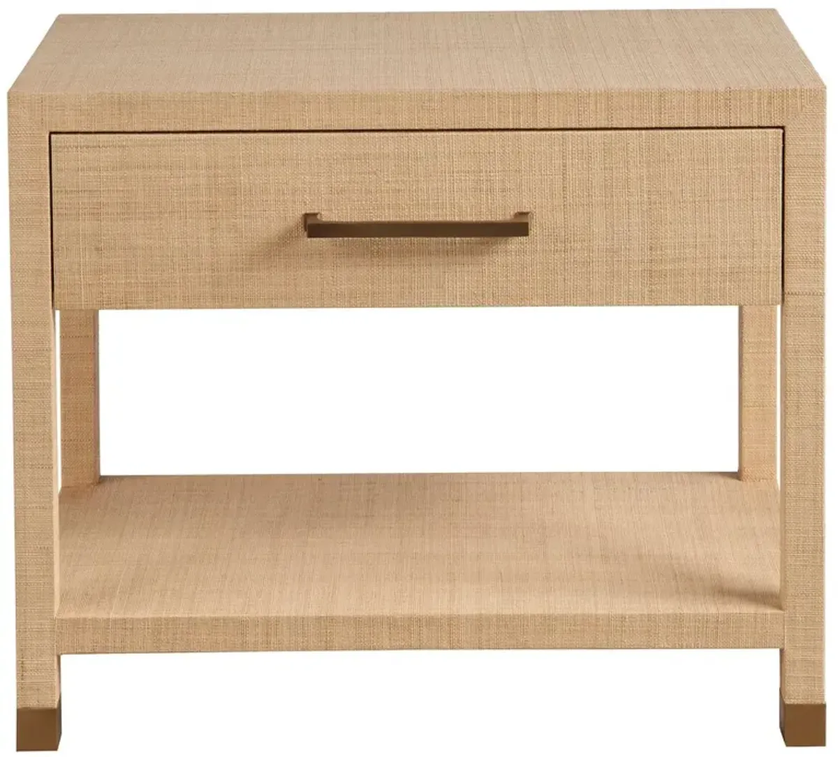 Zander 1-Drawer Nightstand, Natural Raffia